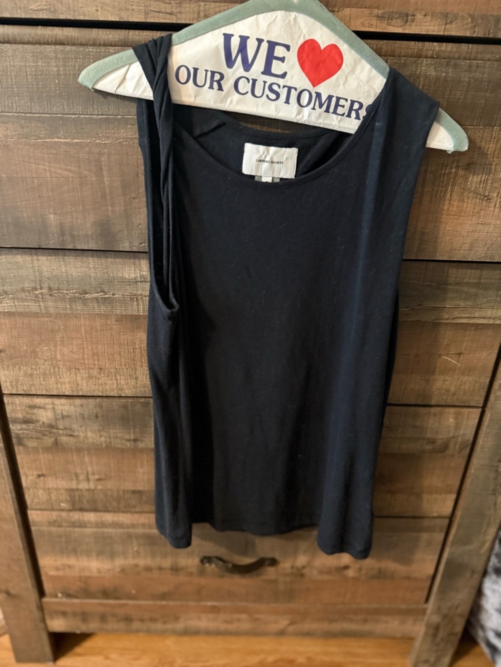 Current/Elliott Black Crewneck Sleeveless Tank